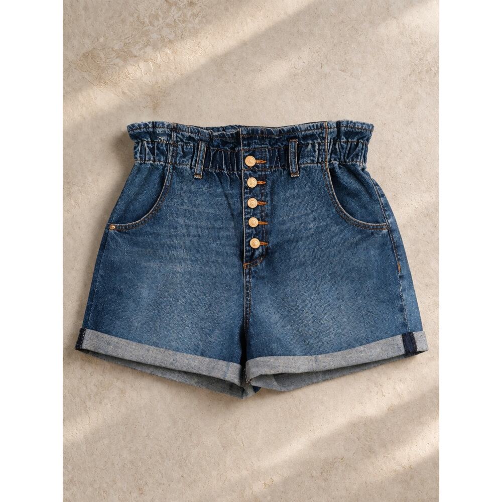 STS Blue Paper bag Button Fly Denim Jean Shorts - Women's 30 Waist - Picture 1 of 5